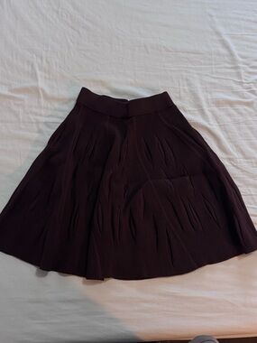 b+ab Skirt in Deep Brown with Pleated Texture